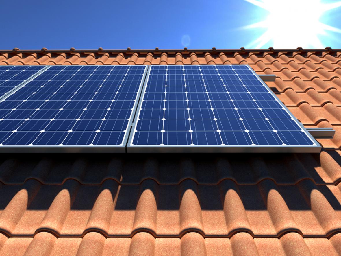 solar panels on orange roof