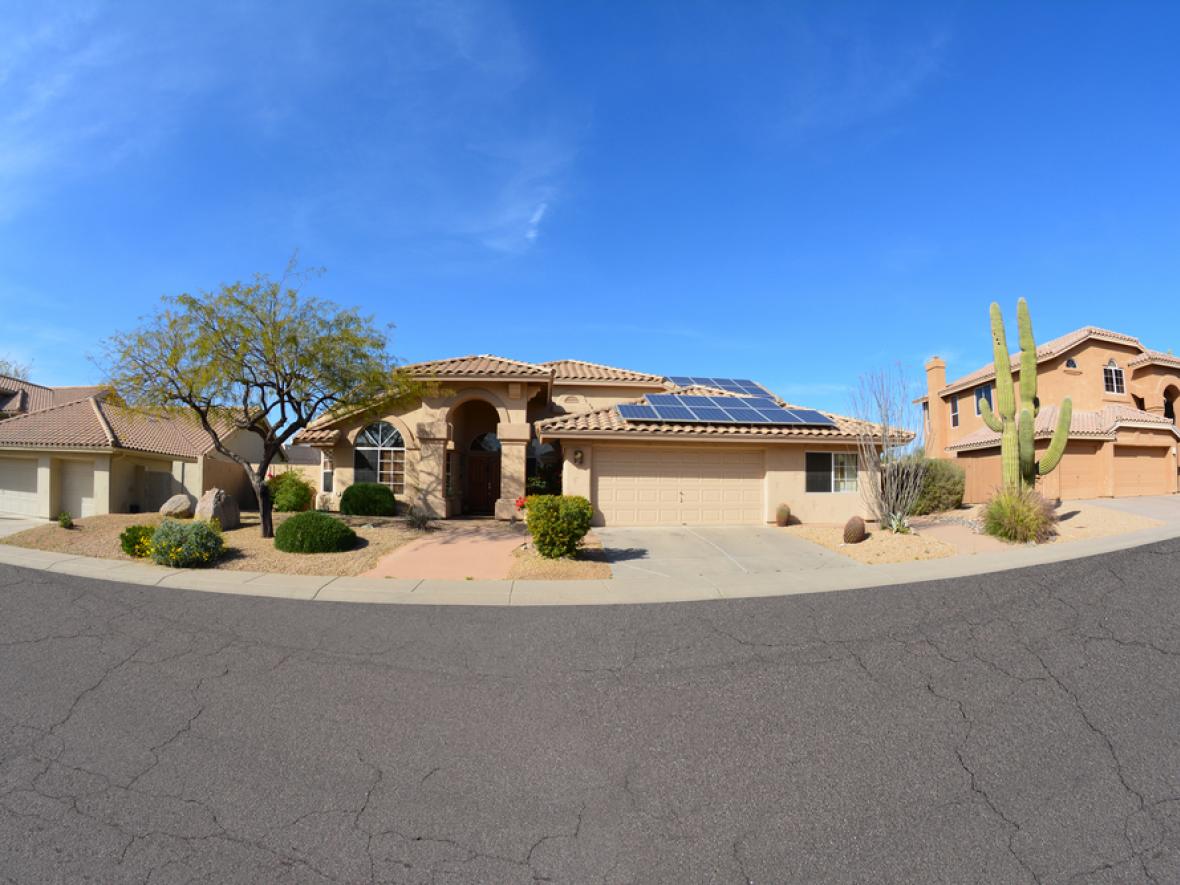 arizona home, solar panels on roof