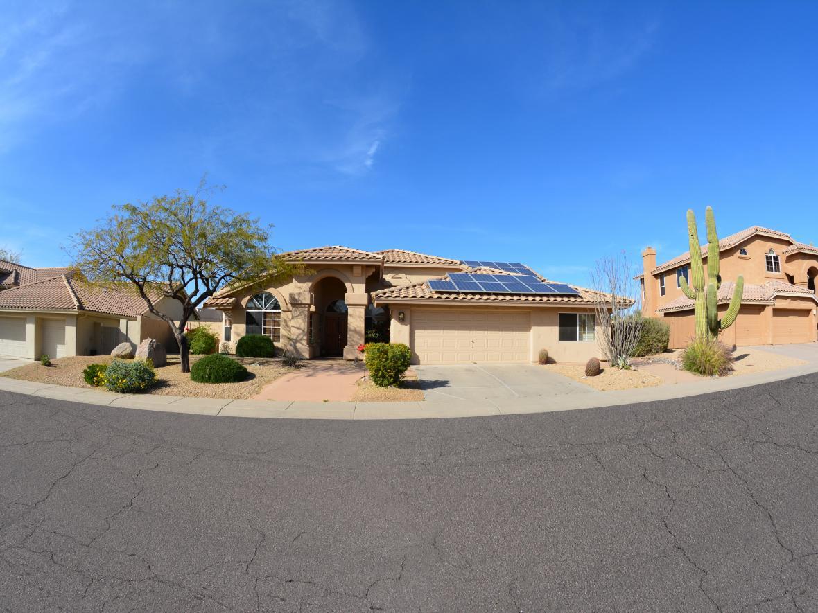 street view of home with solar power