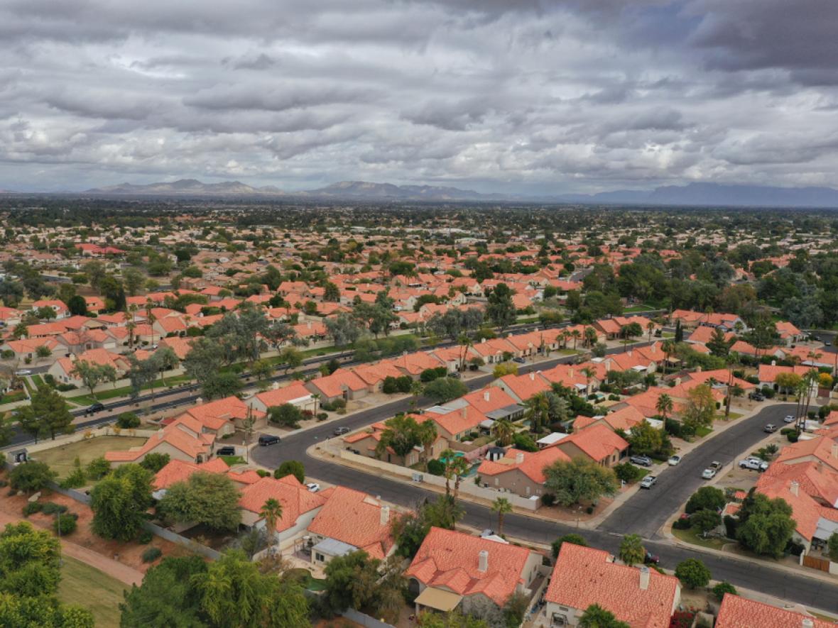 Arial view of Gilbert, AZ