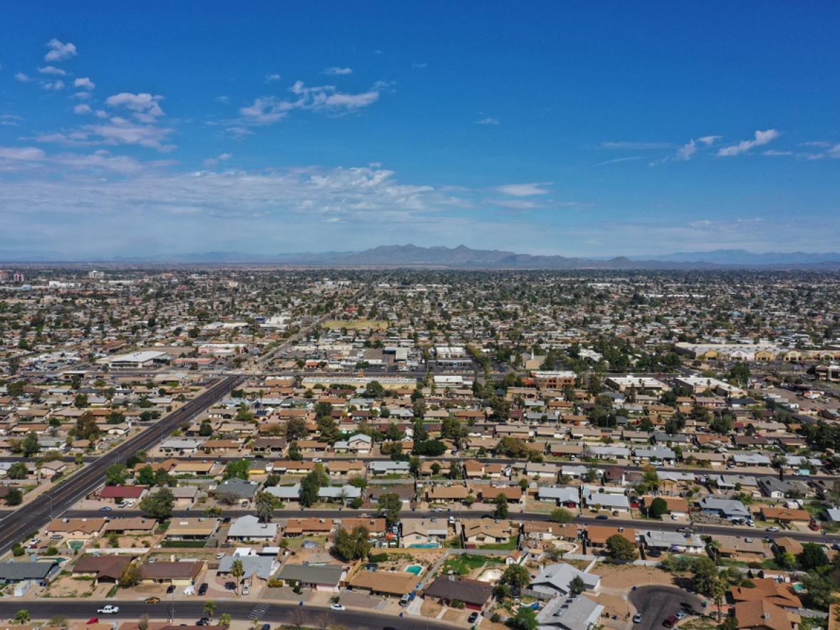 Aerial of Mesa, AZ