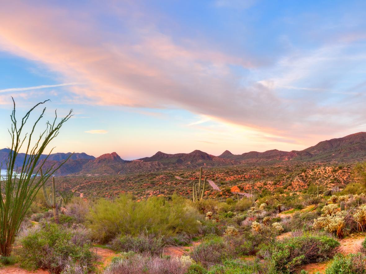 mountains with sunset in arizona