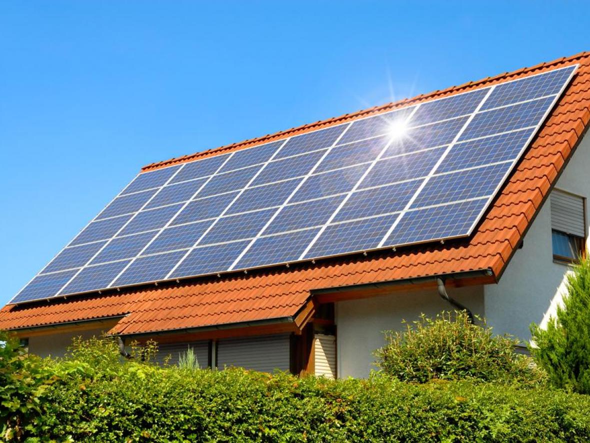 solar panels on the roof of a house