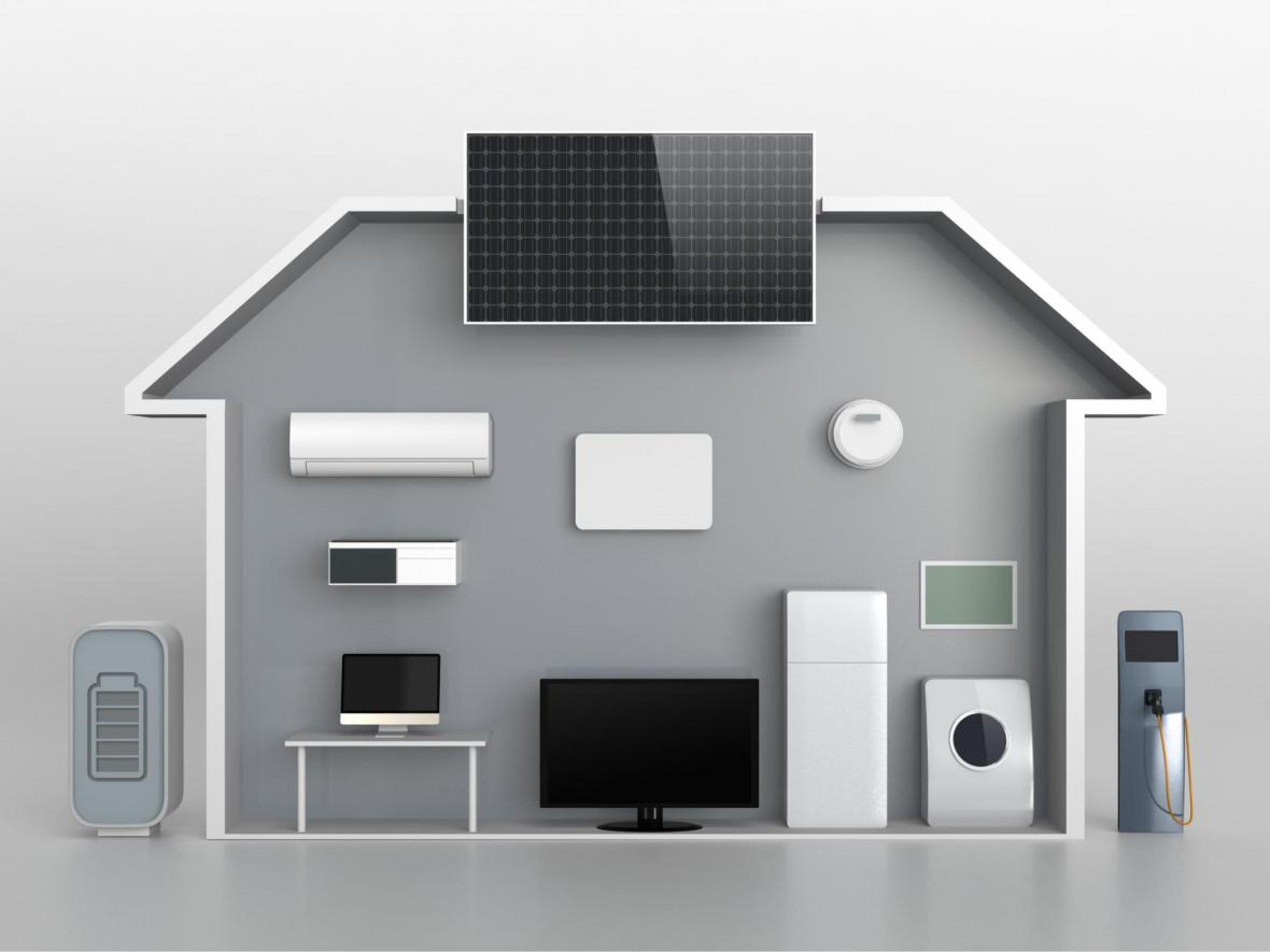 solar smart house illustration 