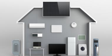 solar smart house illustration 